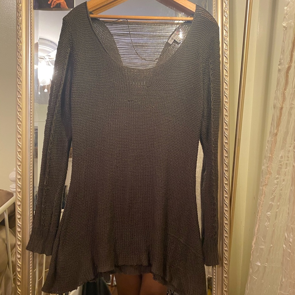 Distressed A line sweater